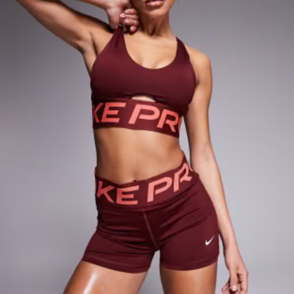 Nike Pro Burgundy Sports Set (M top + S bottom!)